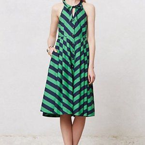 Anthro Girls From Savoy Emerald Ripple Dress